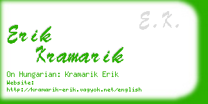 erik kramarik business card